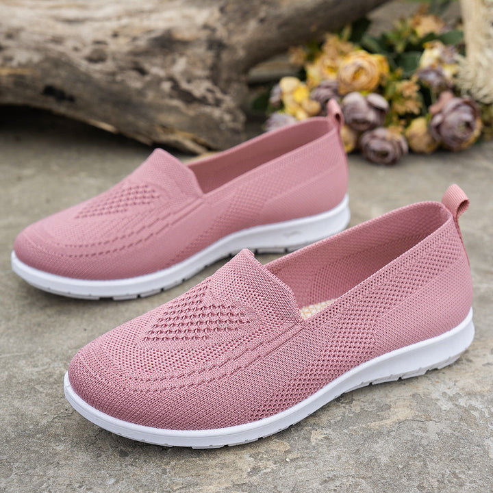 Damen Atmungsaktive Slip-On Freizeitschuhe mit komfortablem Absatz Drune