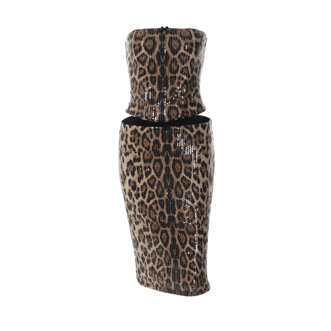 Damen Abendkleid mit trendigem Tiermotiv und Funkeleffekten Drune