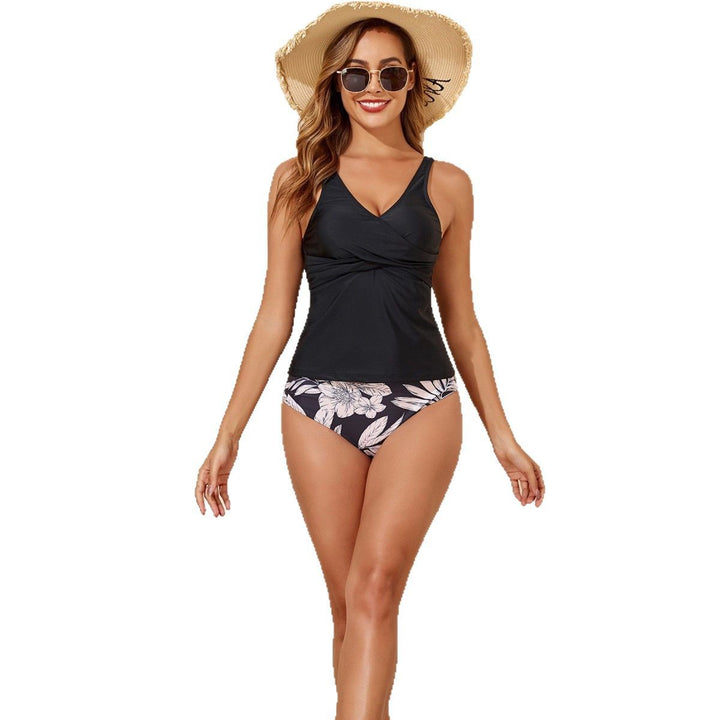 Damen Tankini mit floralem Hüftbereich und V-Ausschnitt Drune
