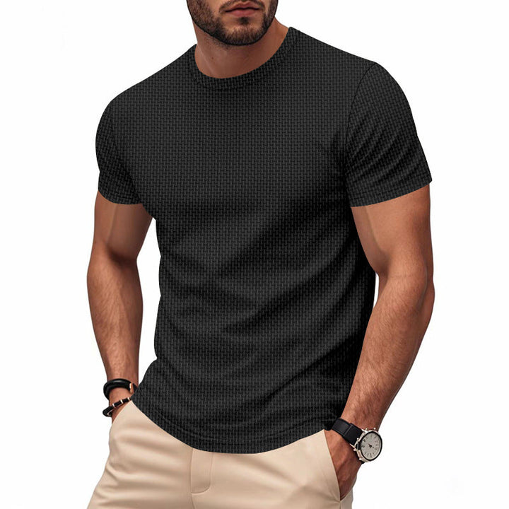 Herren Kurzarm T-Shirt mit strukturiertem Design und atmungsaktiver Baumwolle Drune