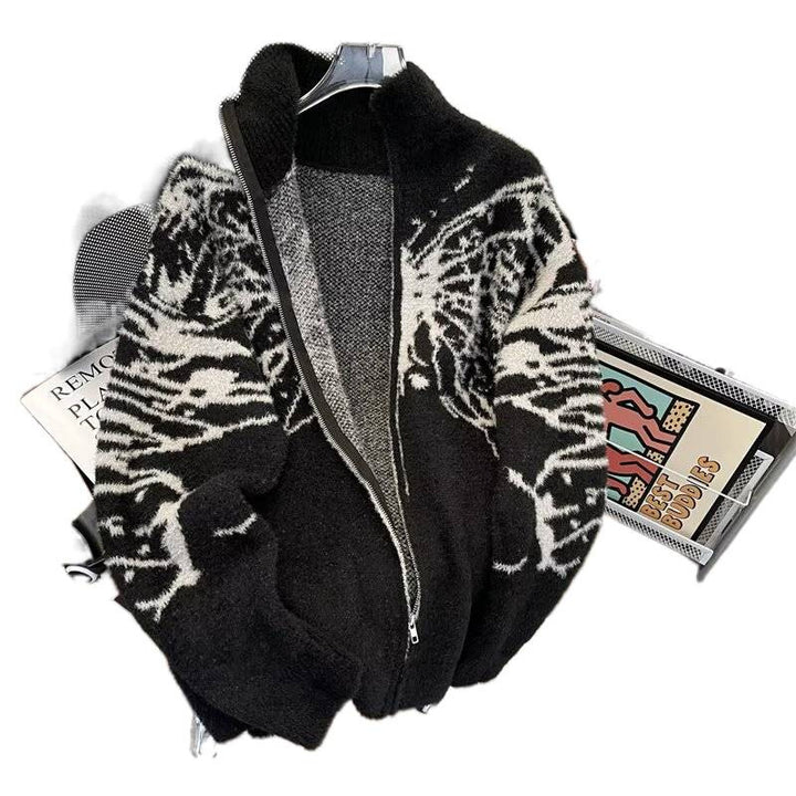 Damen Oversized Strickjacke mit einzigartigem Schmetterlingsmuster Drune