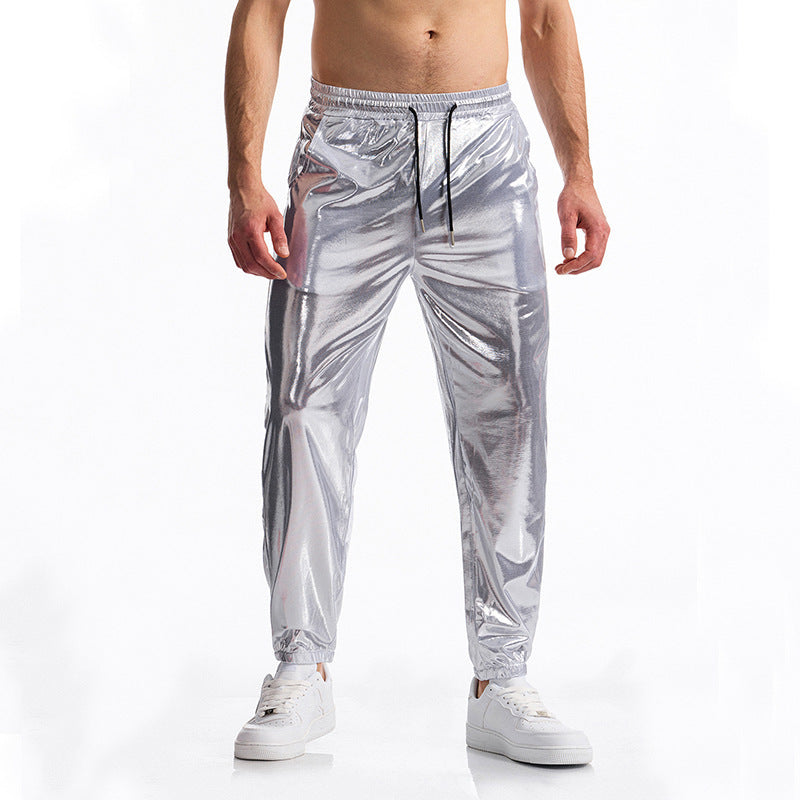 Herren glänzende Sporthose im modernen Schnitt mit elastischem Bund Drune
