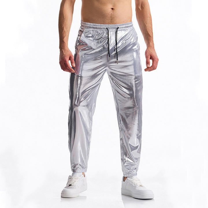 Herren glänzende Sporthose im modernen Schnitt mit elastischem Bund Drune