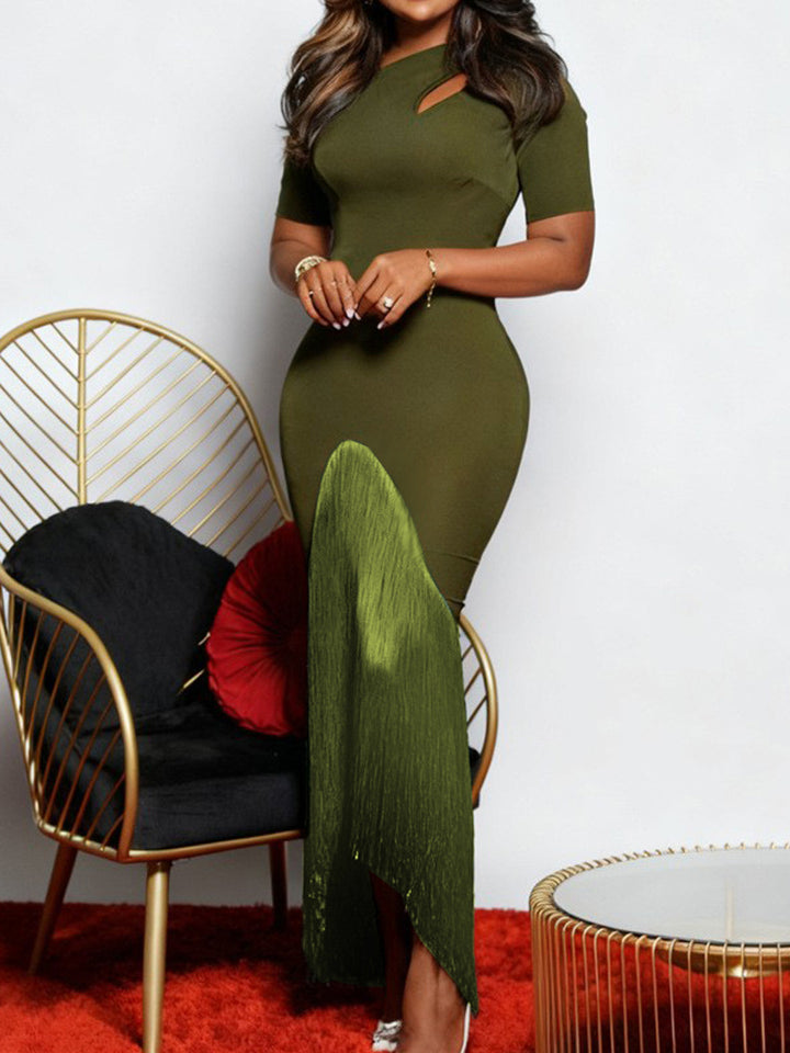 Damen Maxikleid mit asymmetrischem Saum und elegantem Cut-Out Design Drune