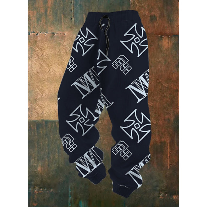 Damen Bequeme Freizeithose mit kreativem Druck Drune