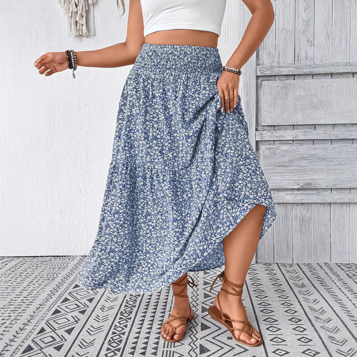 Damen Maxirock mit fließendem Schnitt und floralem Design Drune