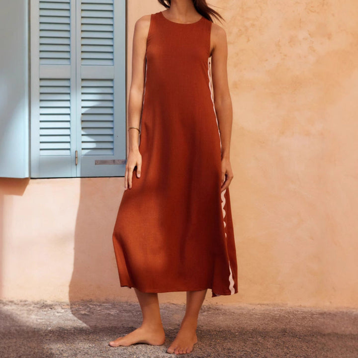 Damen Maxikleid mit elegantem Schnitt und seitlichen Schlitzen Drune