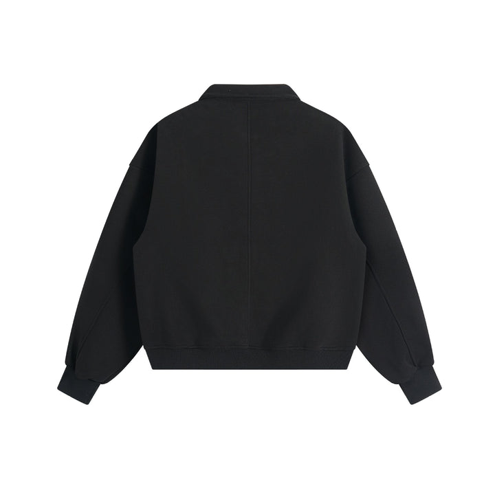 Unisex Poloshirt-Sweatshirt mit Kentkragen, Druckknopf‑Halbleiste und Kängurutasche Drune