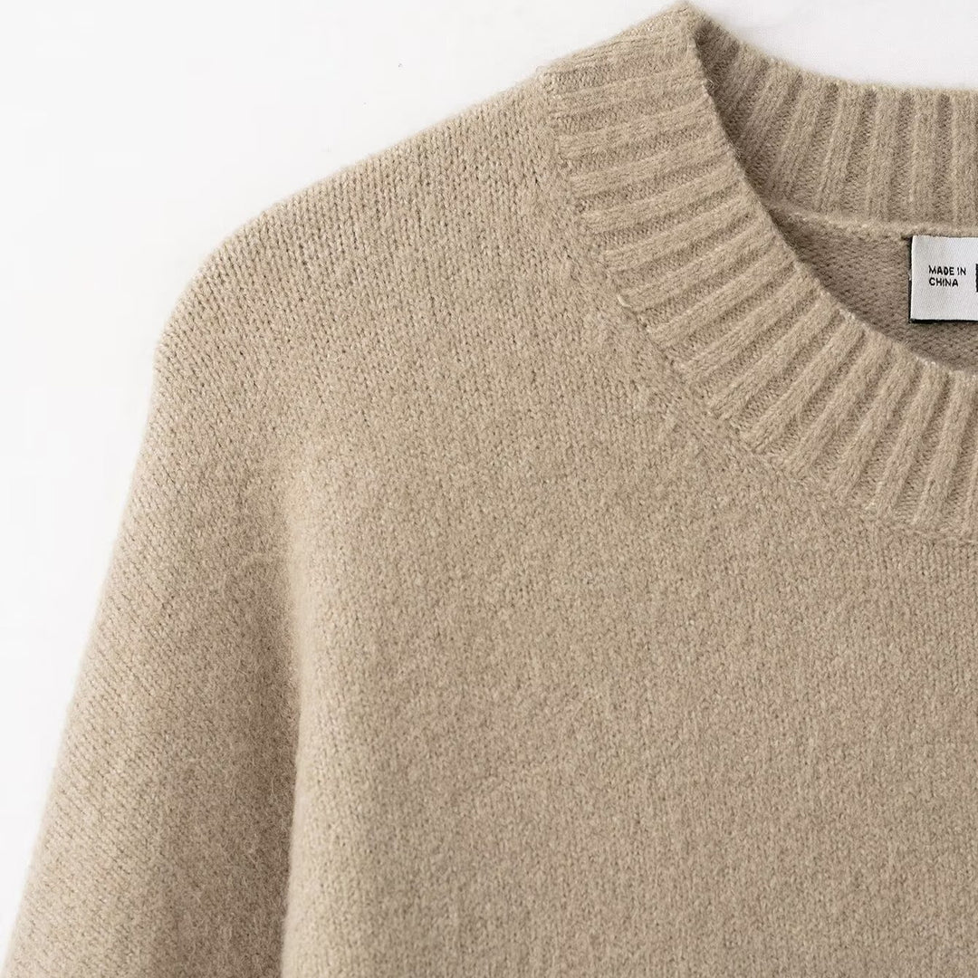 Damen Feiner Oversize-Strickpullover mit Rundhalsausschnitt, überschnittenen Schultern und extra langen Rippbündchen Drune