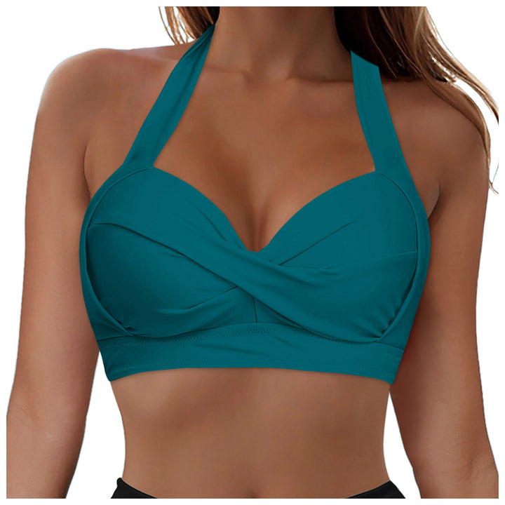 Damen Modisches Bikinioberteil mit Wickeldesign Drune