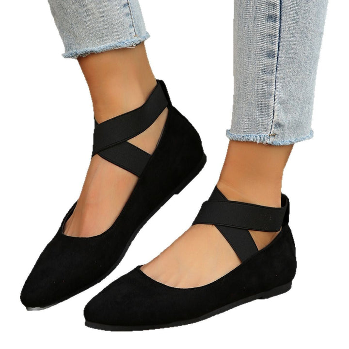 Damen elegante und bequeme Ballerinas mit verstellbarem Riemen Drune