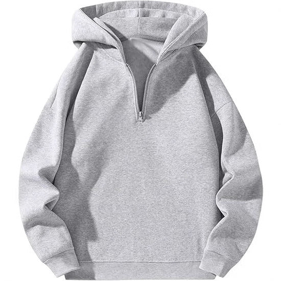 Herren sportlicher Kapuzenpullover mit halbem Reißverschluss Drune
