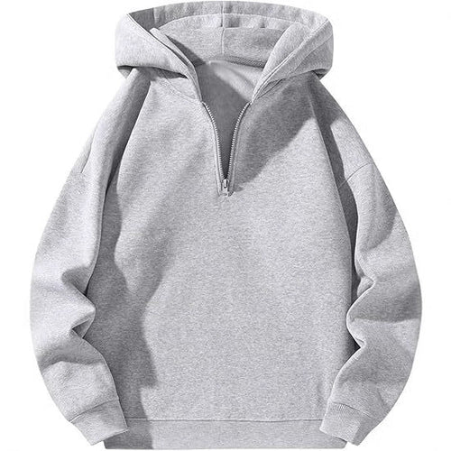 Herren sportlicher Kapuzenpullover mit halbem Reißverschluss Drune