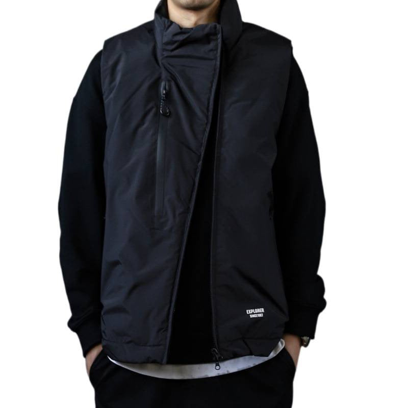 Herren Wattierte Outdoor-Steppweste mit hohem Stehkragen Drune