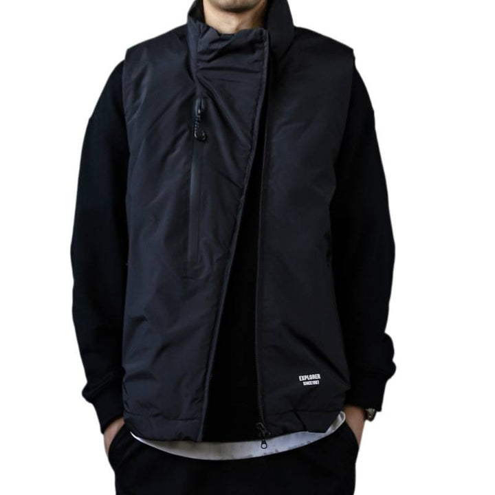 Herren Wattierte Outdoor-Steppweste mit hohem Stehkragen Drune