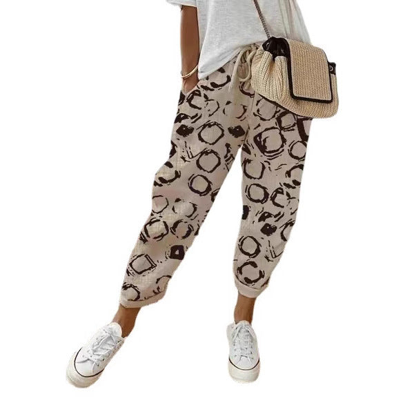 Damenschalotte-Haremshosen mit floralem Stickmuster Drune