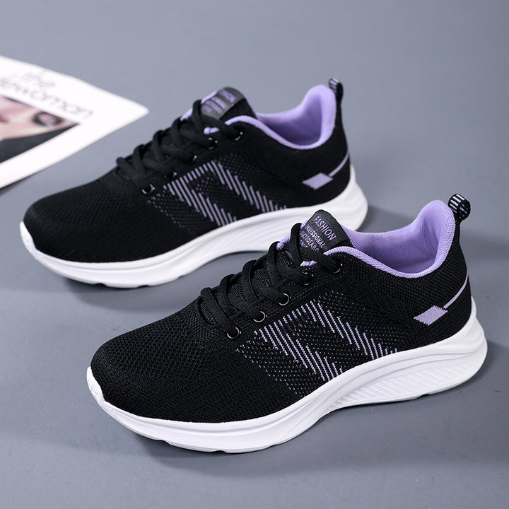 Damen nan leichter Strick-Fitnesssneaker mit nahtlosem Obermaterial, adaptiver EVA-Dämpfung und ergonomischem Fersenpolster Drune