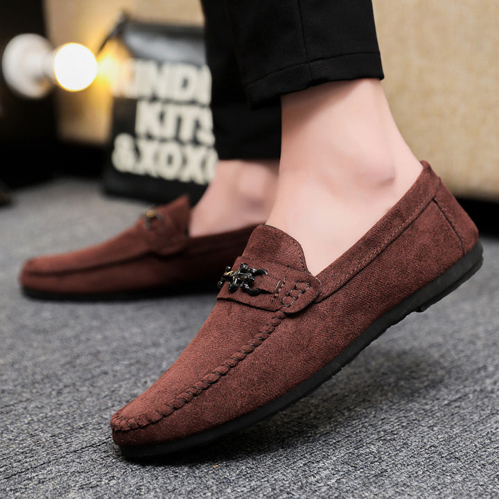 Herren Mokassins mit eleganter Schnallenapplikation und hochwertigem Wildleder Drune