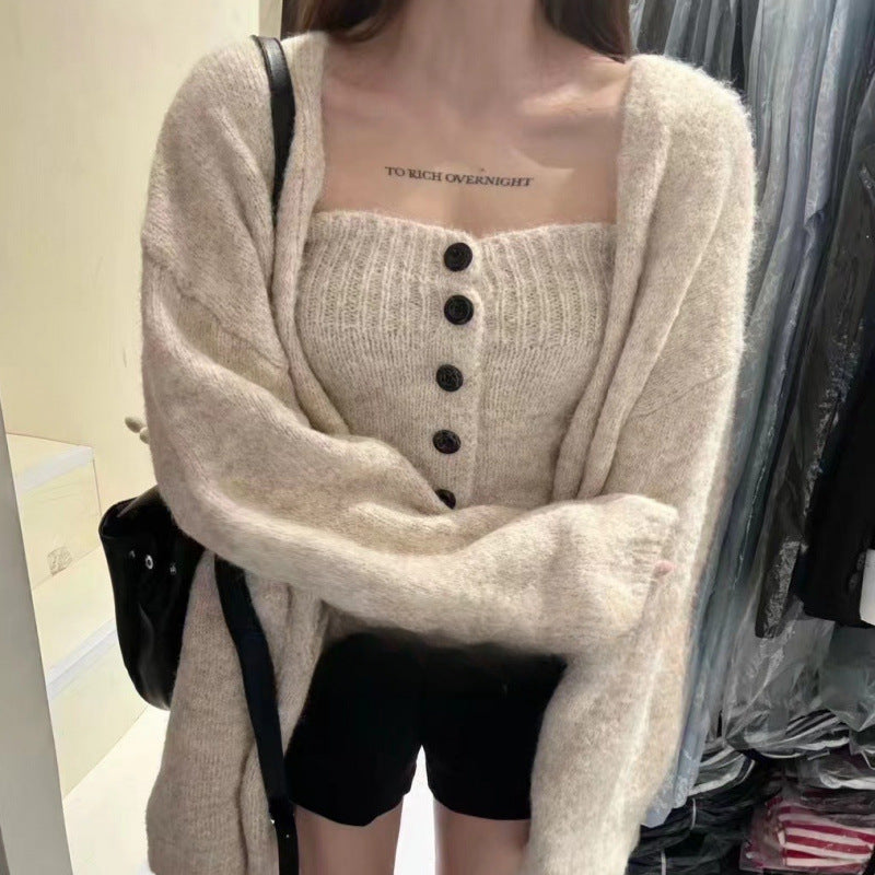 Damen Strickjacke mit Knopfdetail und weitem Schnitt Drune