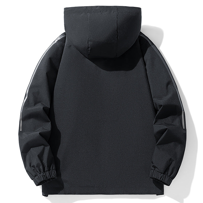Herren Sportliche Regenjacke mit verstellbarer Kapuze Drune