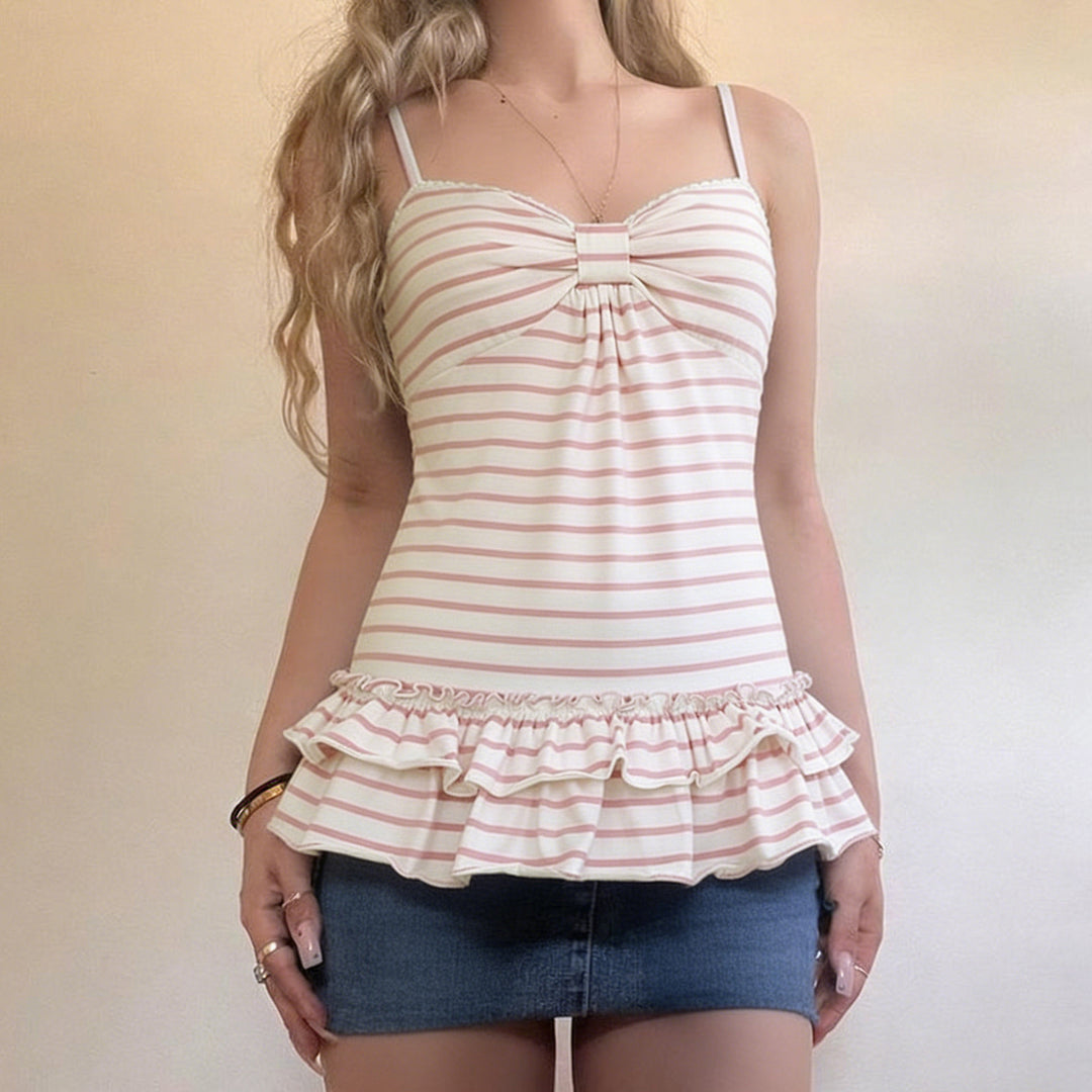 Damen Bikini-Oberteil mit Rüschensaum und raffiniertem Design Drune