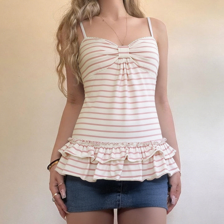 Damen Bikini-Oberteil mit Rüschensaum und raffiniertem Design Drune