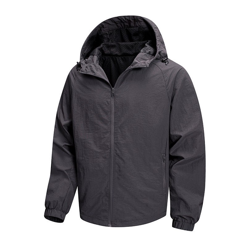 Herren Leichte Übergangsjacke mit Kapuze und atmungsaktiven Einsätzen Drune