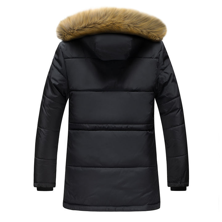 Herren Urbaner Winterparka mit Doppelverschluss, pelzbesetzter Kapuze und multifunktionalen Utility‑Taschen Drune