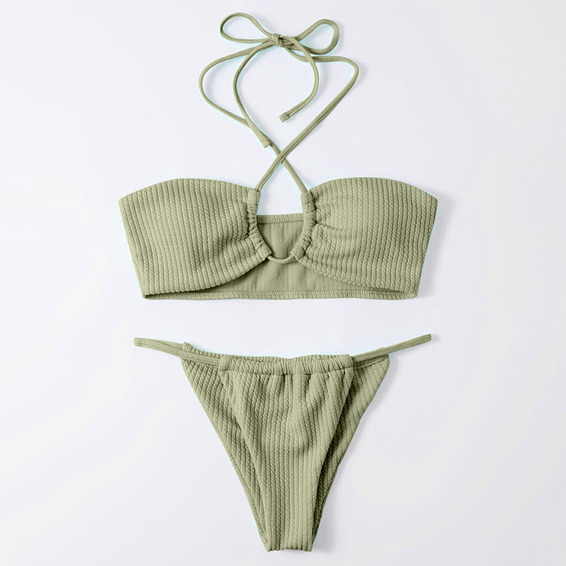 Damen Stylish gefütterter Bikini mit Cross-Back-Trägern Drune
