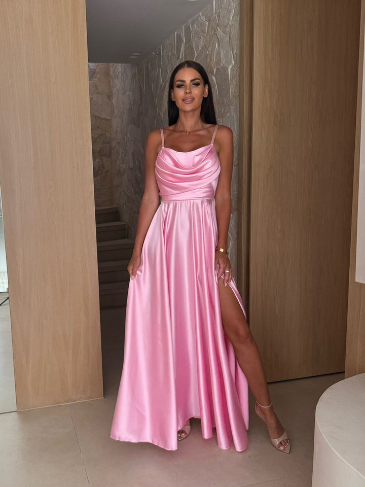 Damen Elegantes Satin Abendkleid Drune