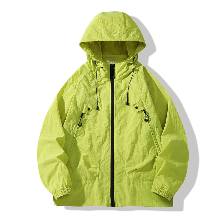 Unisex Leichte Regenjacke mit verstellbarer Kapuze Drune