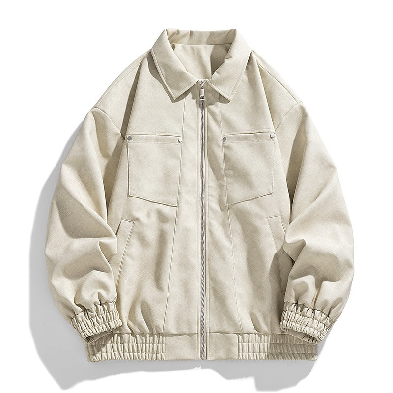 Herren Modische Jacke mit Stehkragen und praktischen Taschen Drune