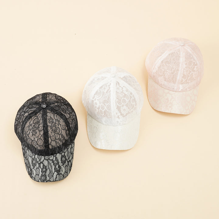 Damen Baseballmütze mit elegantem Spitzenmuster und atmungsaktiver Struktur Drune