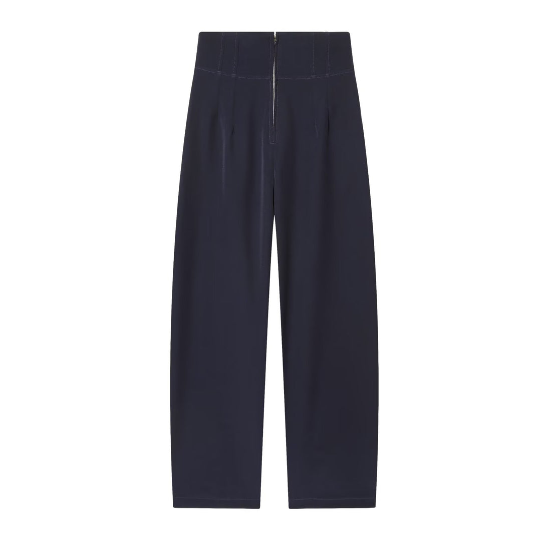 Damen Hochtaillierte weite Culotte‑Hose mit Frontreißverschluss und schmeichelnder Bundpassform Drune