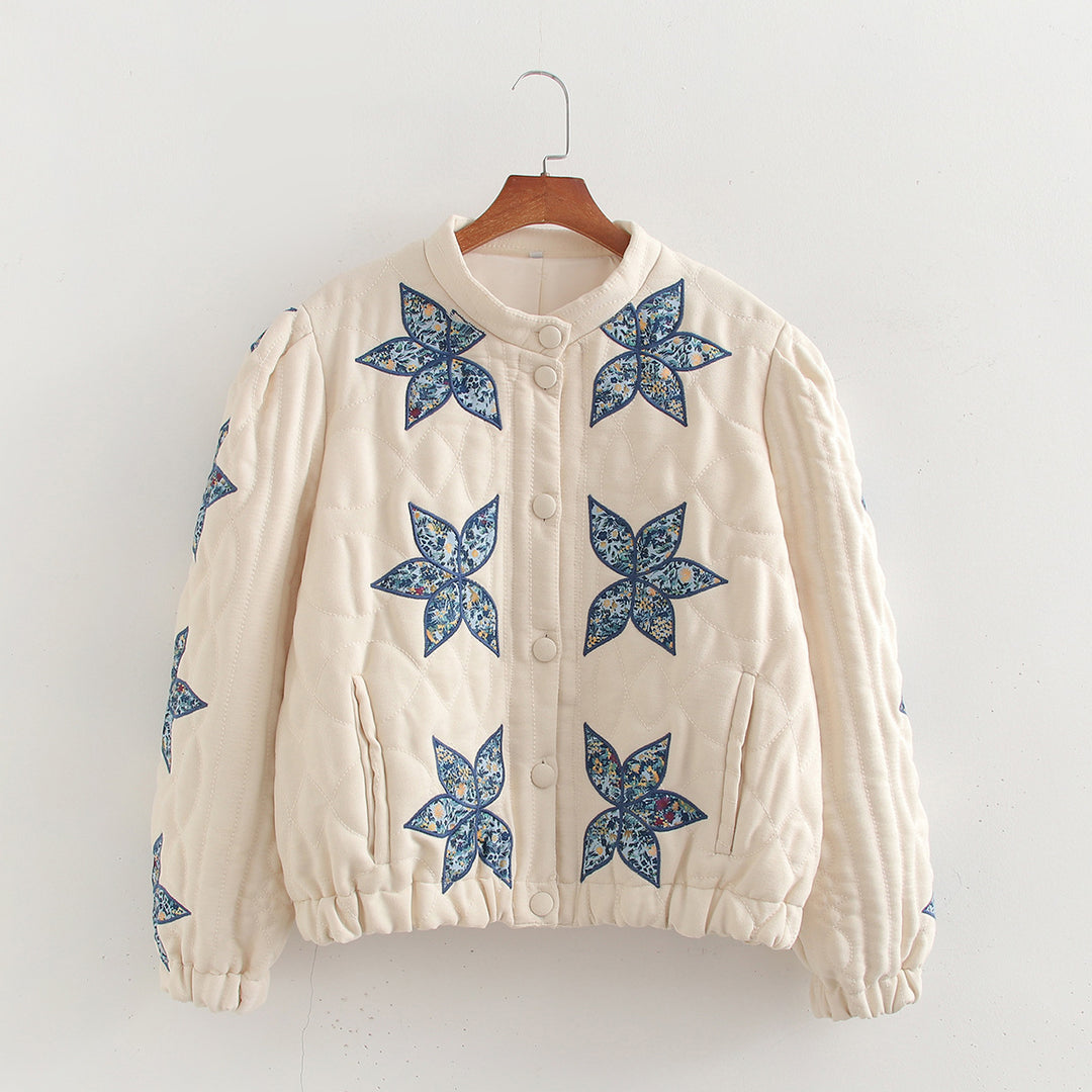 Damen gesteppte Blumenjacke Drune