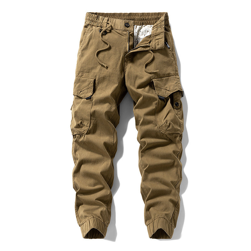 Herren Strapazierfähige Twill-Cargohose im Joggercut mit Tunnelzugbund, aufgesetzten Klapptaschen und gerippten Bündchen Drune