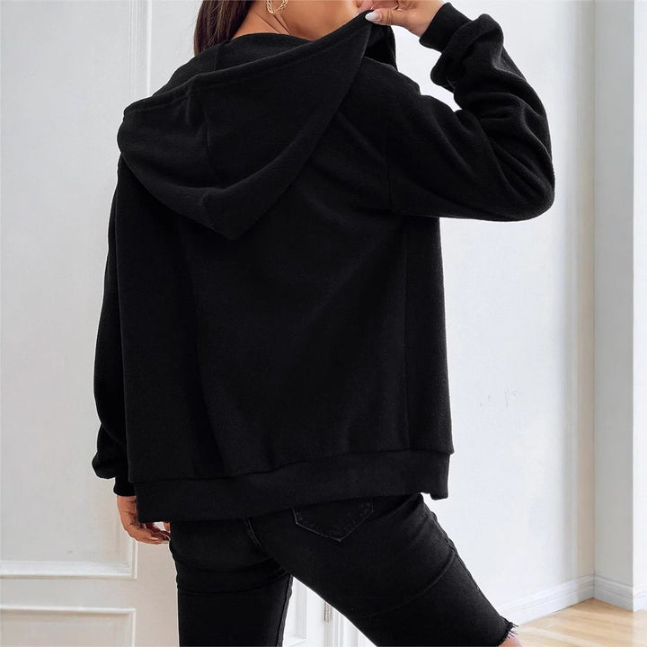 Damen Fleecejacke mit kapuze und praktischen Taschen Drune