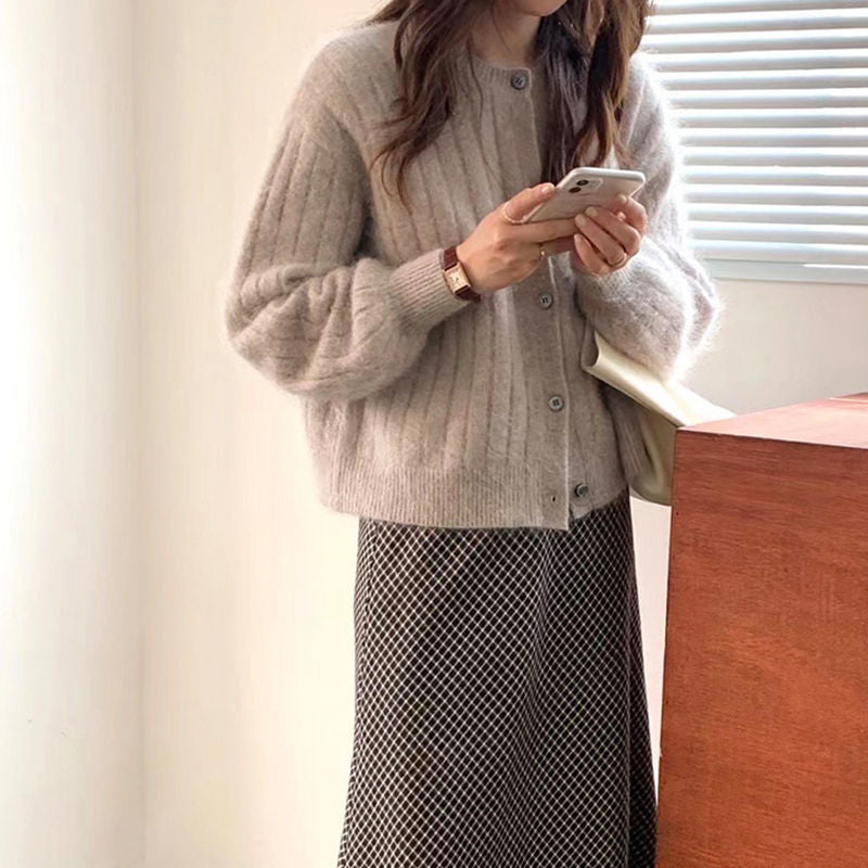 Damen feiner Strickcardigan mit eleganten Knopfdetails und weichem Material Drune