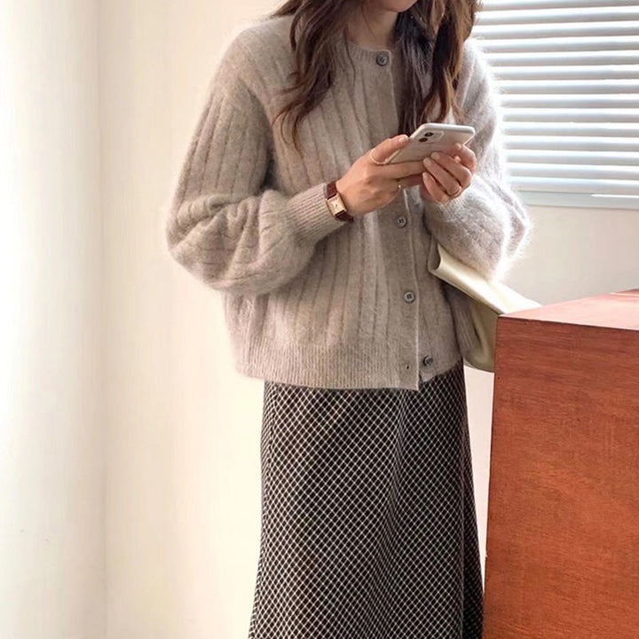 Damen feiner Strickcardigan mit eleganten Knopfdetails und weichem Material Drune