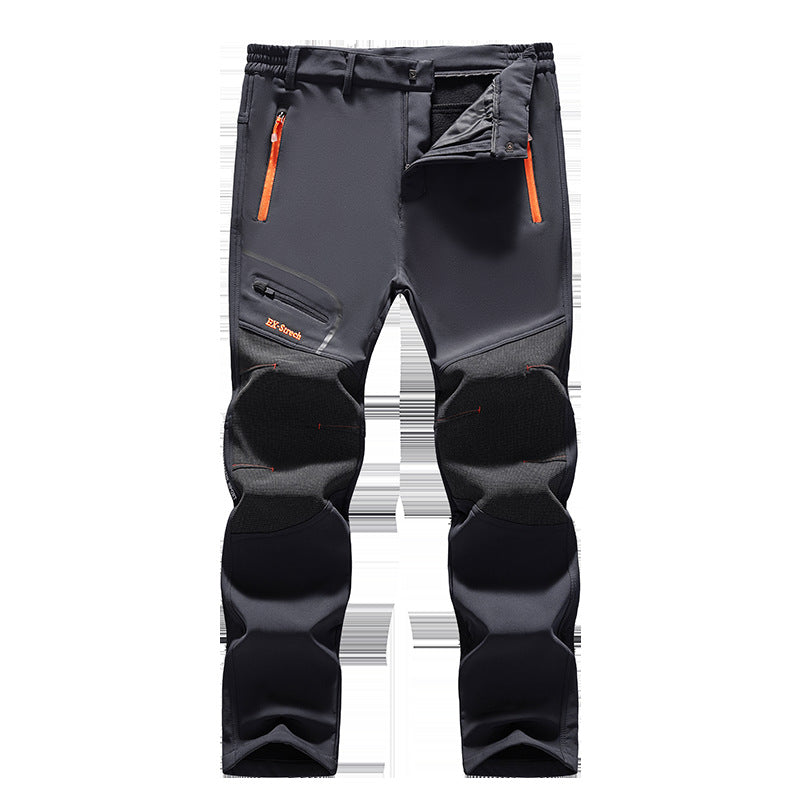 Herren Softshell-Outdoorhose mit verstärkten Kniepatches, elastischem Bund und wasserabweisender Membran Drune