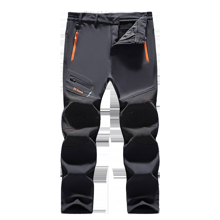 Herren Softshell-Outdoorhose mit verstärkten Kniepatches, elastischem Bund und wasserabweisender Membran Drune