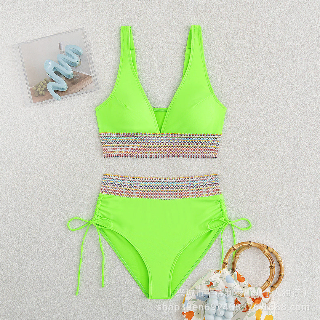 Damen Hochgeschnittener Sportbikini Drune