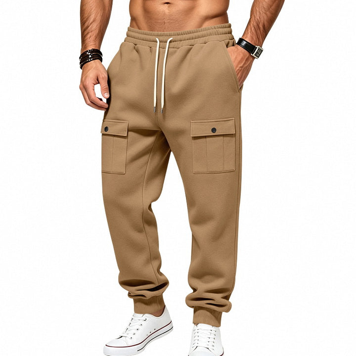 Herren Cargo-Jogginghose mit elastischem Bund und aufgesetzten Klappentaschen Drune