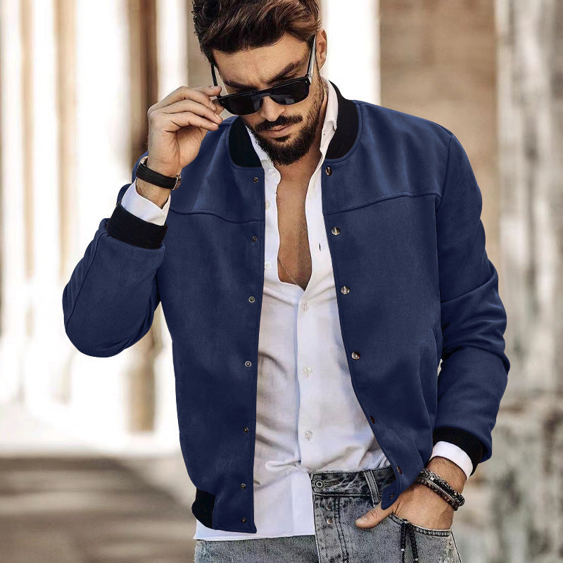 Herren sportliche Collegejacke mit seitlichen Reißverschlusstaschen Drune