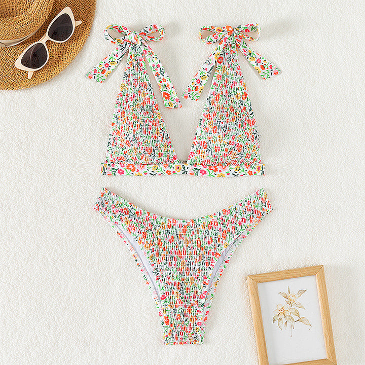 Damen Blumenmuster Bikini Drune