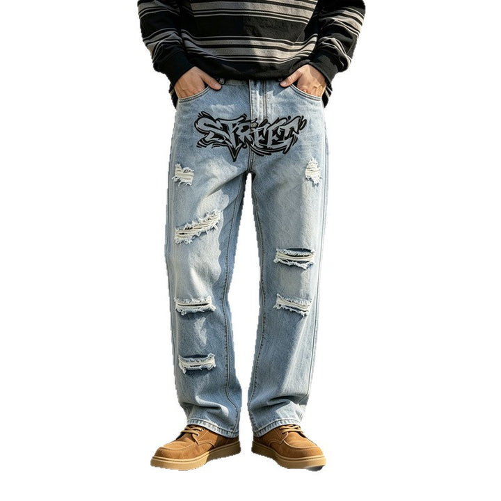 Herren Modische Ripped Jeans Drune