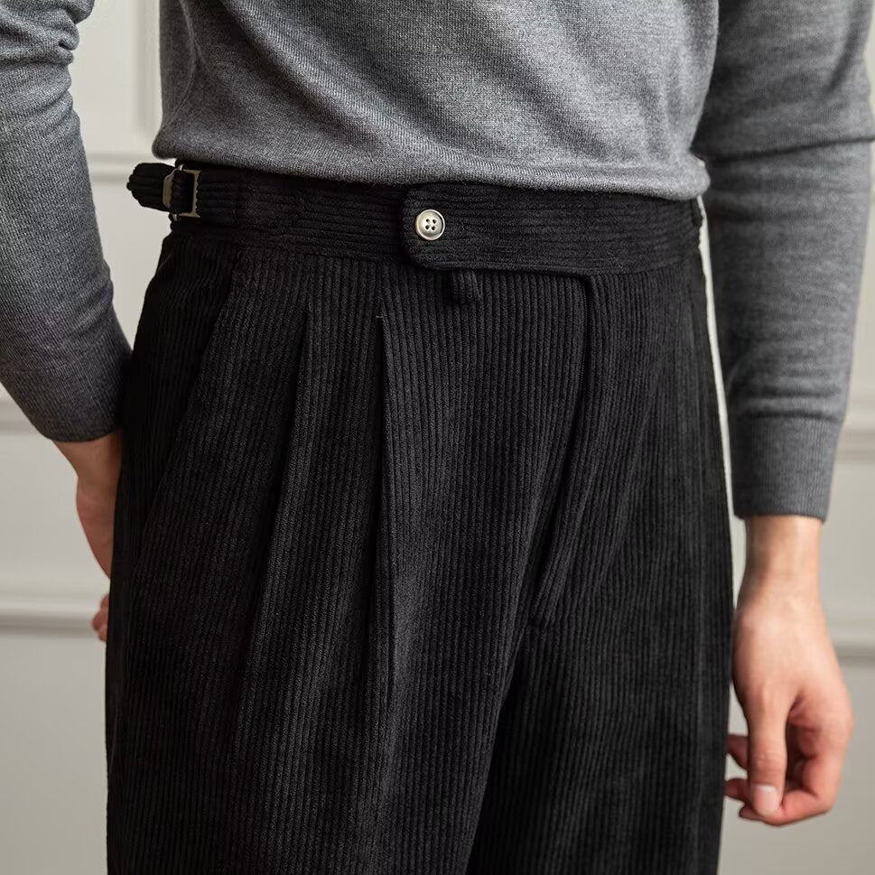 Drune | Hohe Taille Bügelfalte Klassischer Schnitt Wollmischung