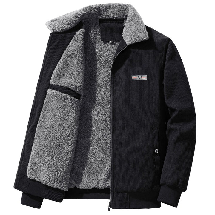 Herren Gemütliche und stylishe Cordjacke mit Fleece-Futter Drune
