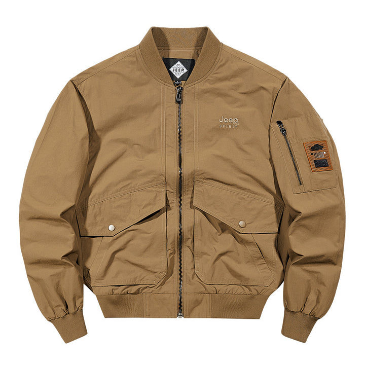 Herren o-Baumwoll-Twill-Arbeitsjacke mit schrägen Handtaschen und geripptem Saum Drune