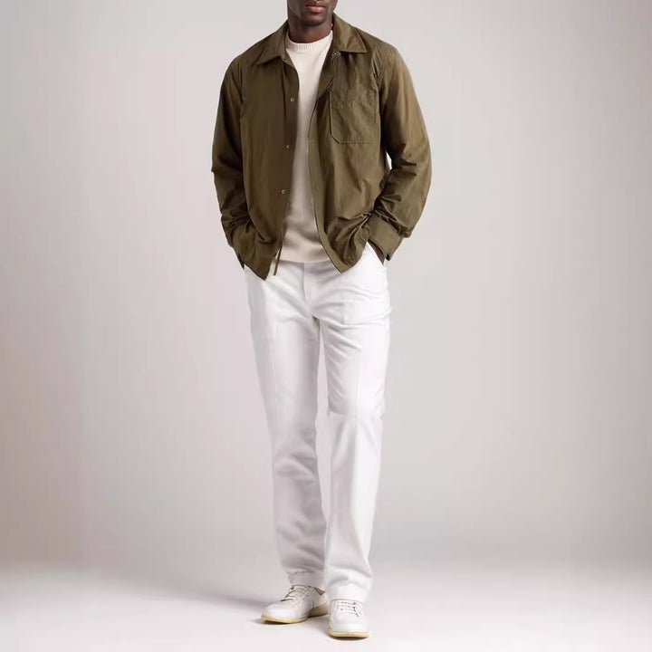 Herren lässige Baumwolljacke mit strukturiertem Obermaterial Drune